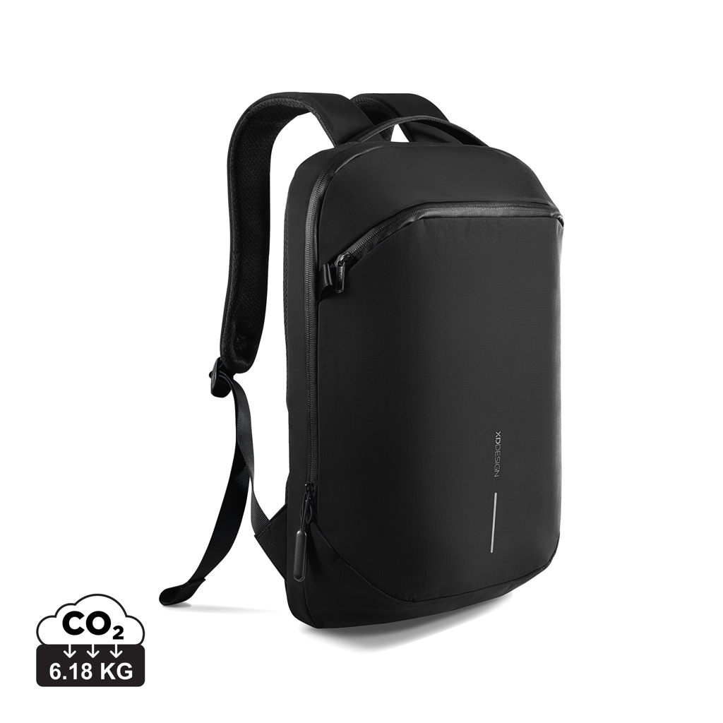Sac à dos fin en nylon recyclé personnalisé Bobby Air Noir et Gris